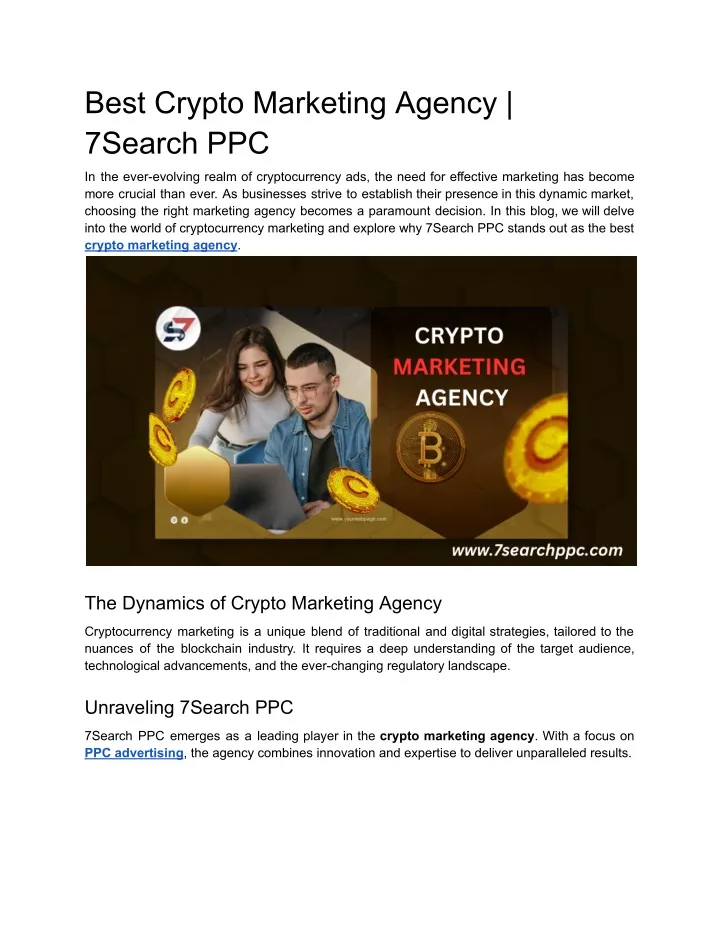 best crypto marketing agency 7search ppc