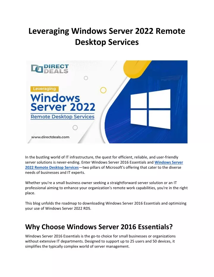 leveraging windows server 2022 remote desktop
