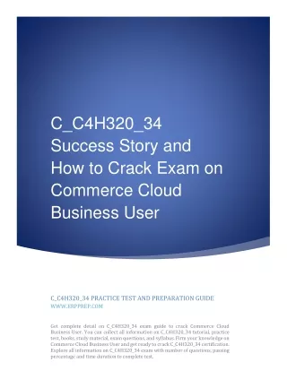 C_C4H320_34 Success Story and How to Crack Exam on Commerce Cloud Business User