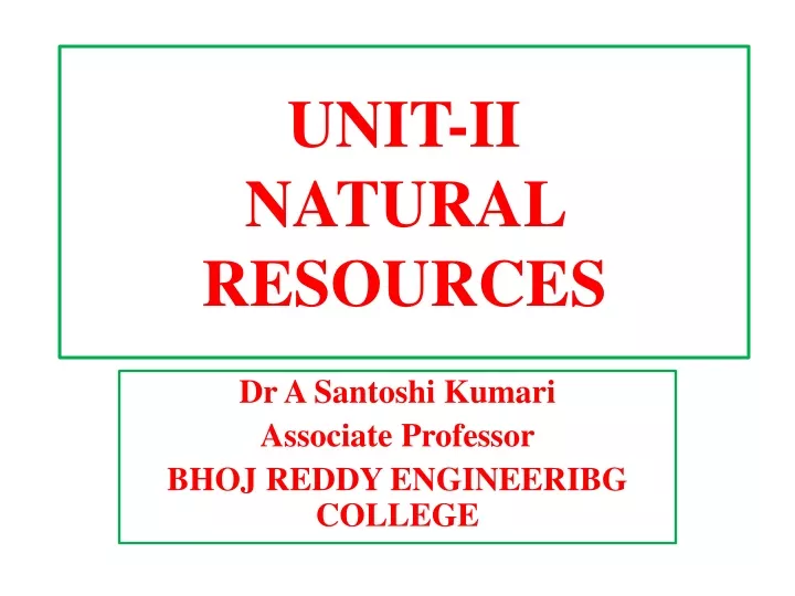 unit ii natural resources