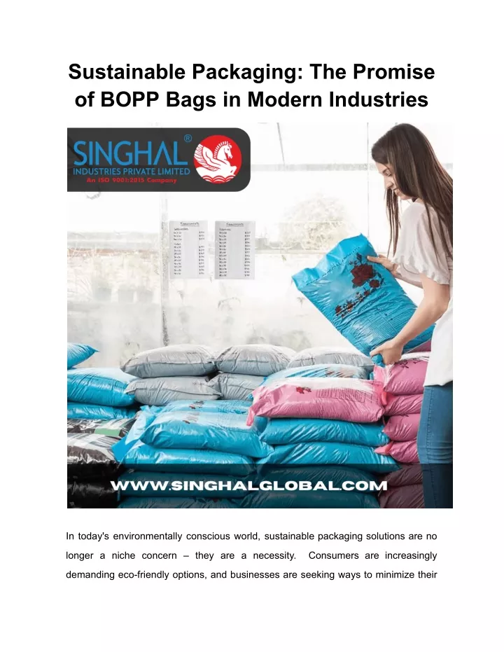 sustainable packaging the promise of bopp bags