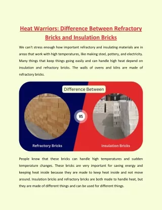 Heat Warriors_Difference between refractory bricks and insulation bricks