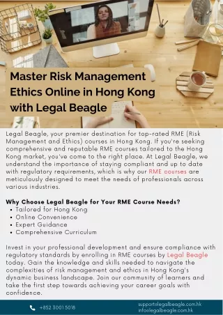 Master Risk Management Ethics Online in Hong Kong with Legal Beagle