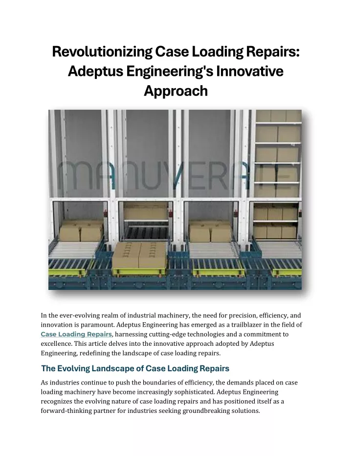 revolutionizing case loading repairs adeptus