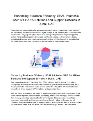 Enhancing Business Efficiency_ SEAL Infotech's SAP S_4 HANA Solutions and Support Services in Dubai, UAE