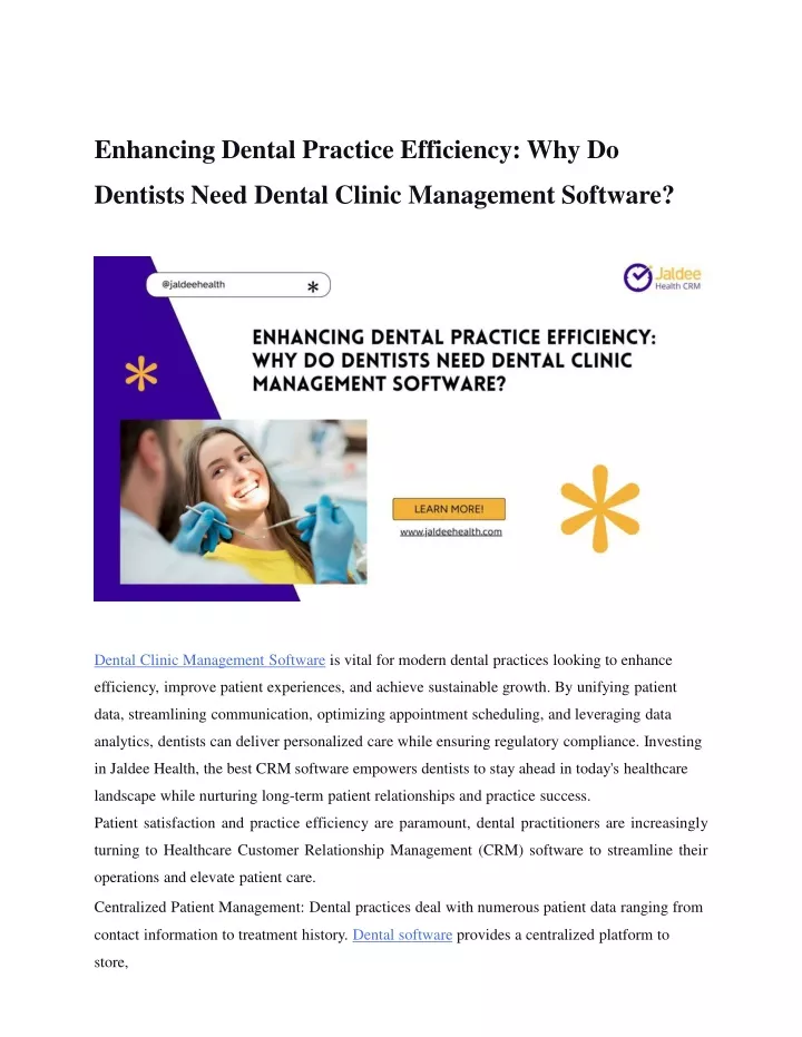 enhancing dental practice efficiency