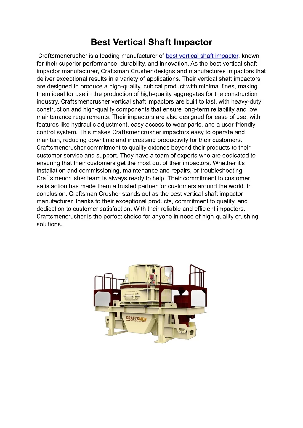 PPT - Best Vertical Shaft Impactor PowerPoint Presentation, free ...