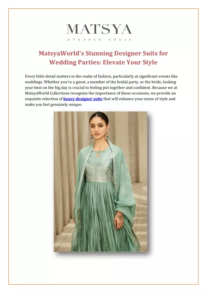 matsyaworld s stunning designer suits for wedding