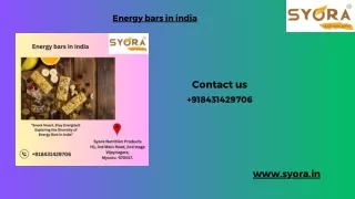 "Snack Smart, Stay Energized: Exploring the Diversity of Energy Bars in India"