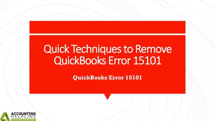 quick techniques to remove quickbooks error 15101