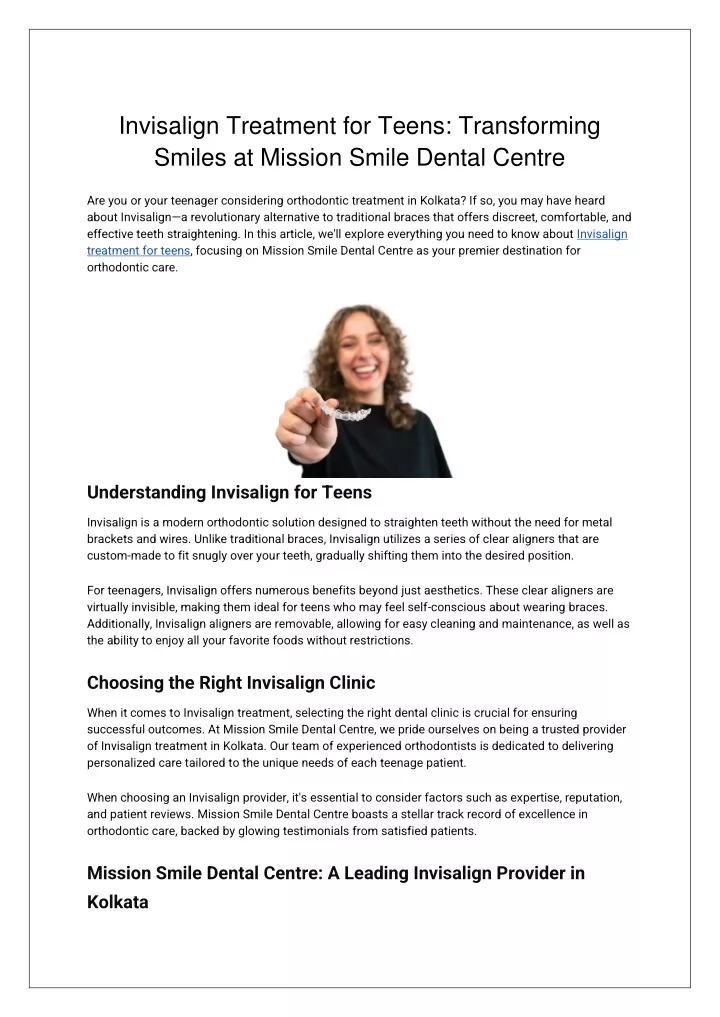 invisalign treatment for teens transforming