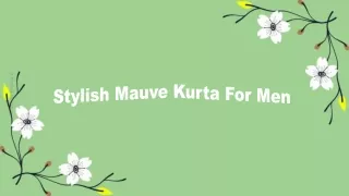 stylish mauve kurta for men