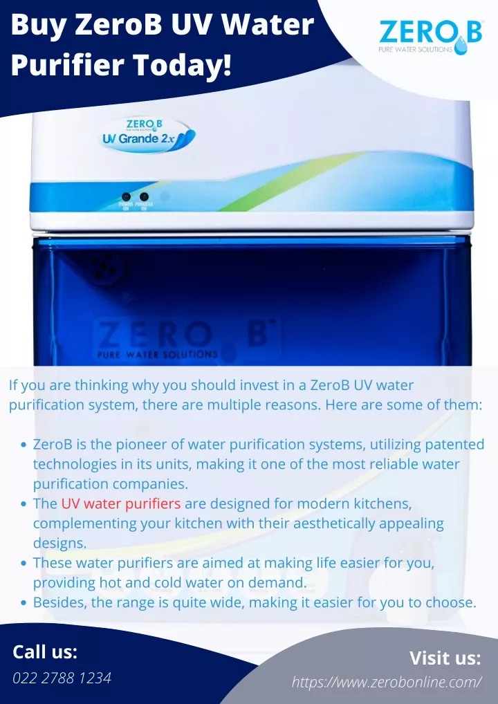buy zerob uv water purifier today