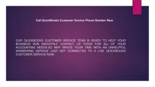 Call QuickBooks Customer Service Phone Number Now