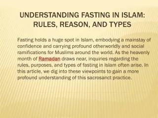 understanding fasting in islam rules reason and types