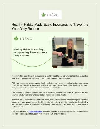 Healthy Habits Made Easy_ Incorporating Trevo into Your Daily Routine