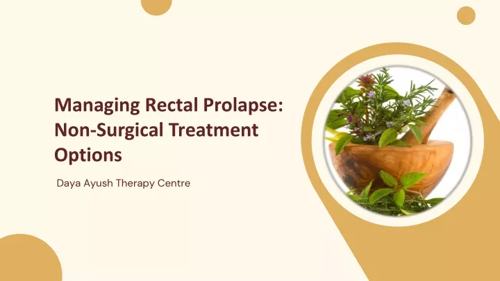 managing r ctal prolaps non surgical