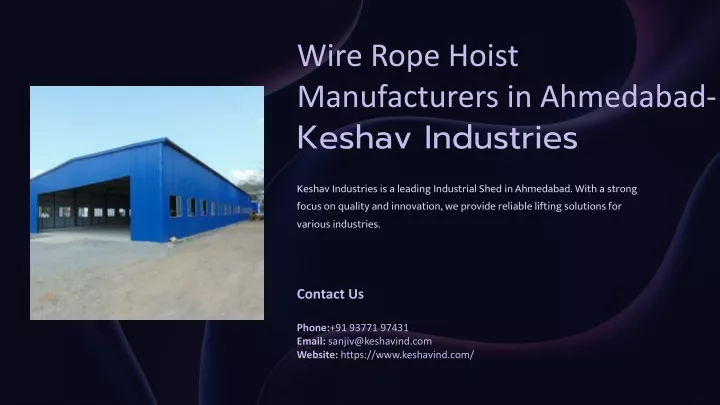 wire rope hoist manufacturers in ahmedabad keshav