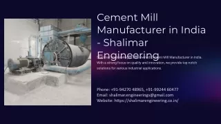 Cement Mill Manufacturer in India, Best Cement Mill Manufacturer in India
