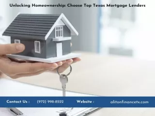 Unlocking Homeownership Choose Top Texas Mortgage Lenders