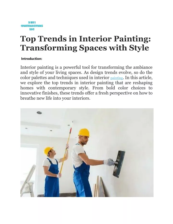 top trends in interior painting transforming