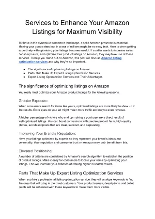 Services to Enhance Your Amazon Listings for Maximum Visibility - Google Docs