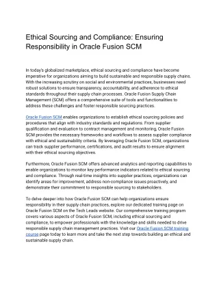 Ethical Sourcing and Compliance_ Ensuring Responsibility in Oracle Fusion SCM