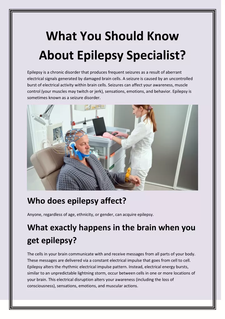 what you should know about epilepsy specialist