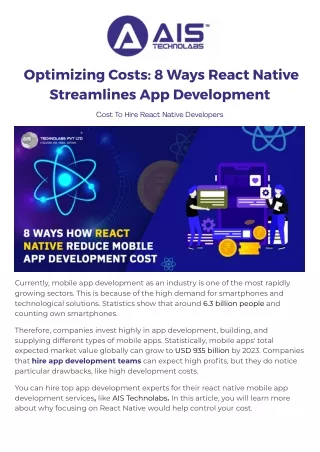 Cost To Hire React Native Developers