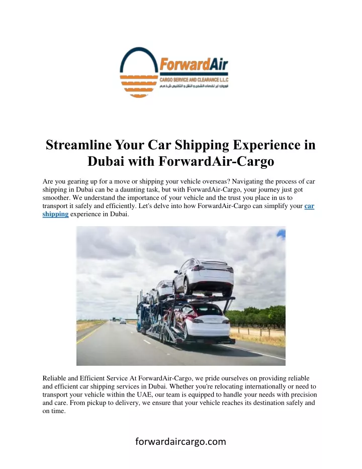 streamline your car shipping experience in dubai