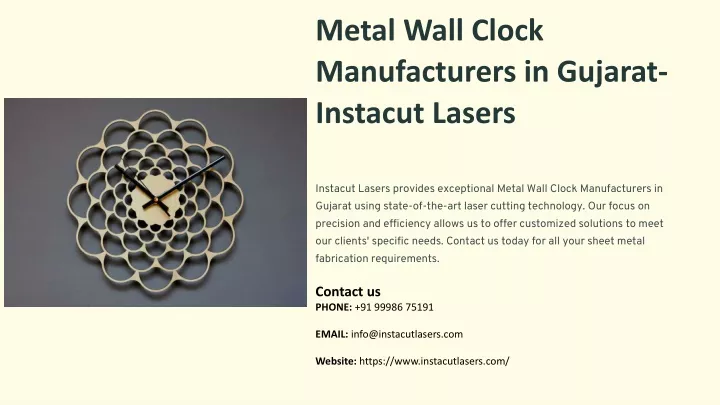 metal wall clock manufacturers in gujarat