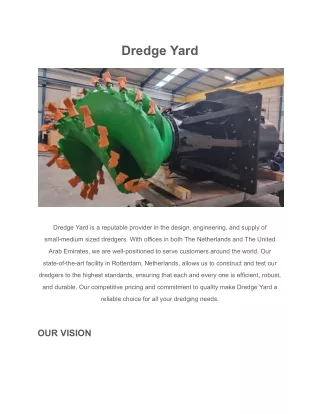 We Build Custom-Made Dredgers. For Any Project. _ Dredge Yard