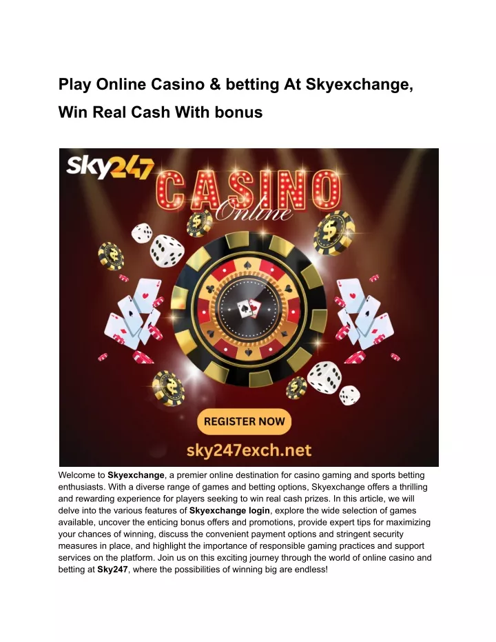 play online casino betting at skyexchange