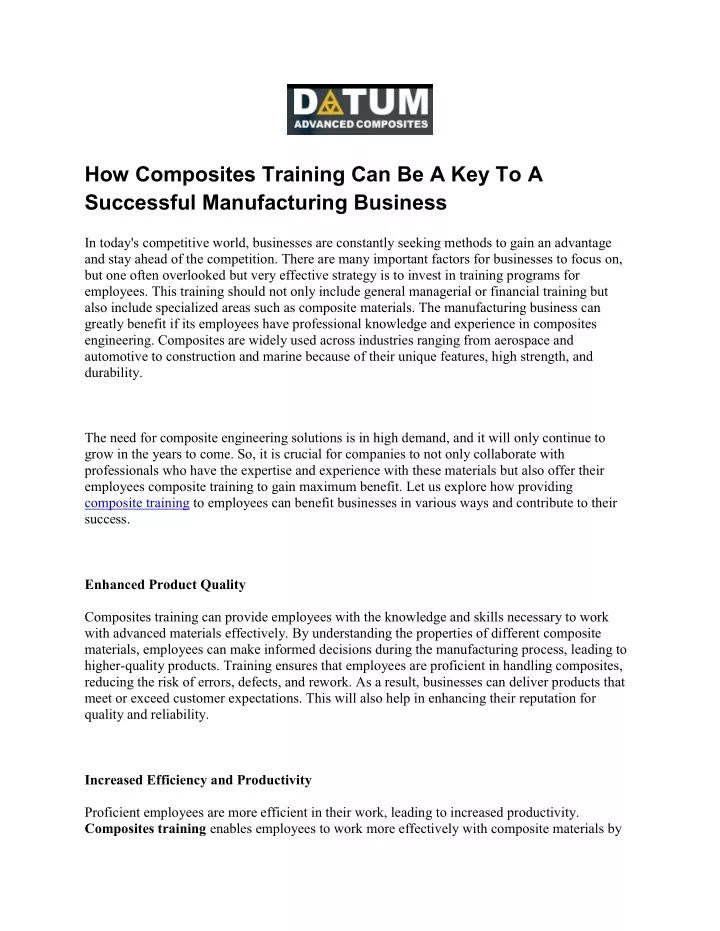 how composites training