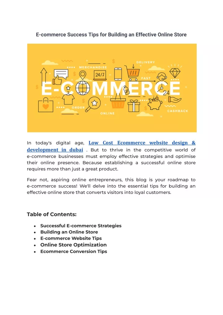 e commerce success tips for building an effective