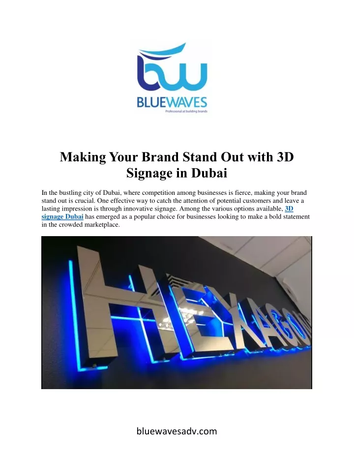 making your brand stand out with 3d signage