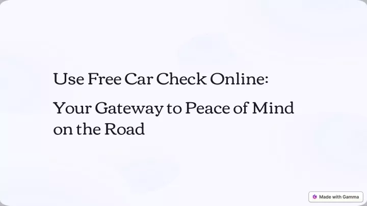 use free car check online