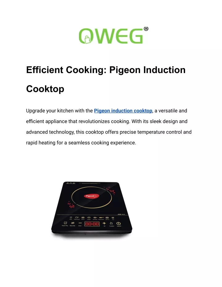 efficient cooking pigeon induction