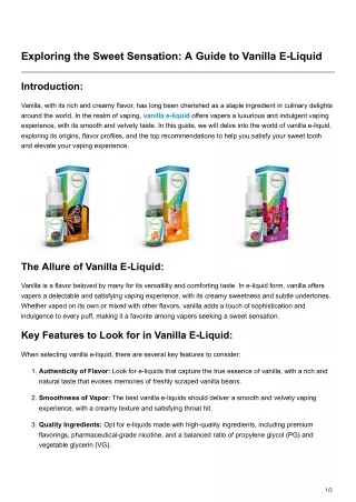 exploring the sweet sensation a guide to vanilla