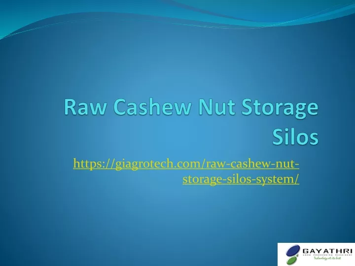 raw cashew nut storage silos