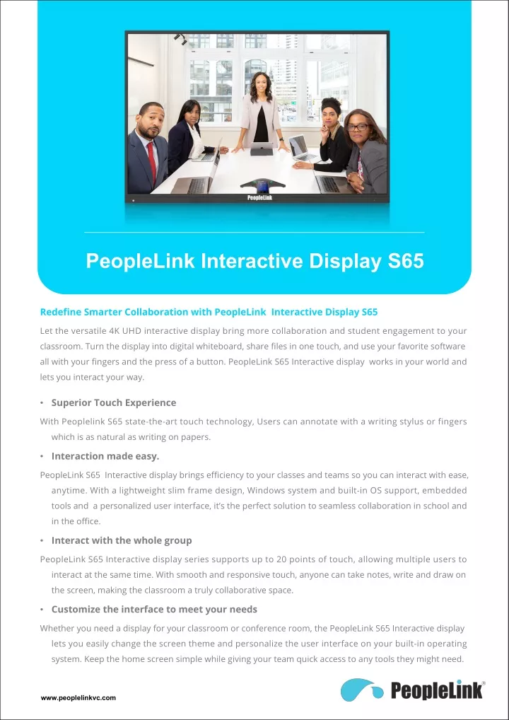 peoplelink interactive display s65