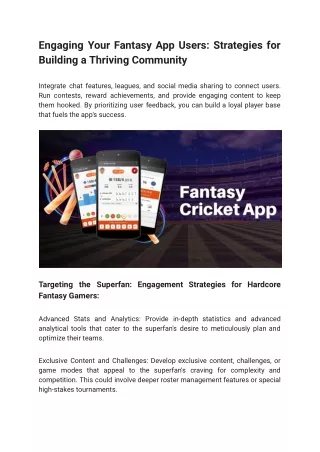 Engaging Your Fantasy App Users_ Strategies for Building a Thriving Community