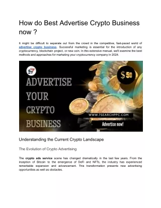 Advertise Crypto Business | Crypto Ads