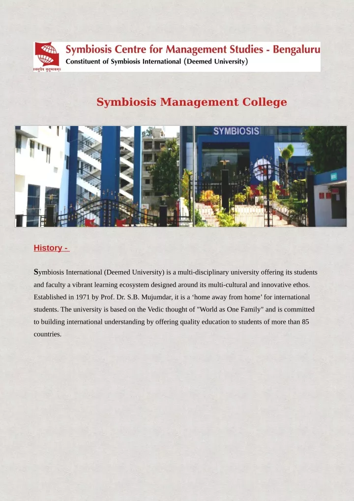 symbiosis management college