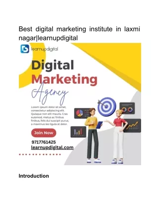 Best digital marketing institute in laxmi nagar|learnupdigital