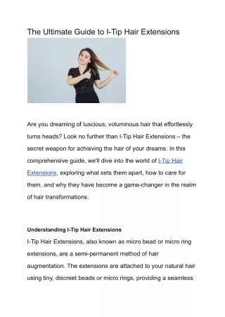 The Ultimate Guide to I-Tip Hair Extensions