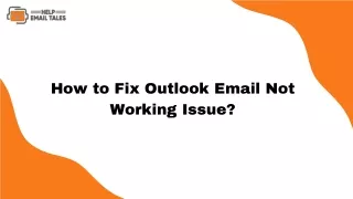 How to Fix Outlook Email Not Working Issue
