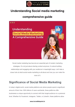 Understanding Social media marketing comprehensive guide