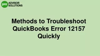 Quick Way to Fix QuickBooks Error 12157