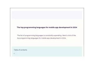 The Top Programming Languages for Mobile App Development in 2024